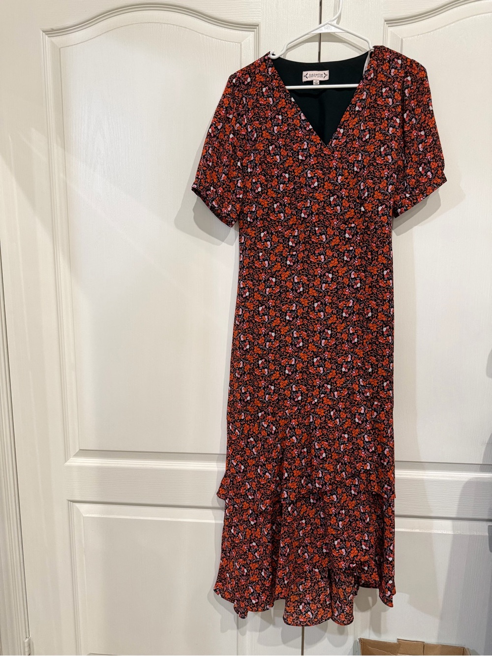 Nanette Lepore Red and Black Floral Maxi Dress